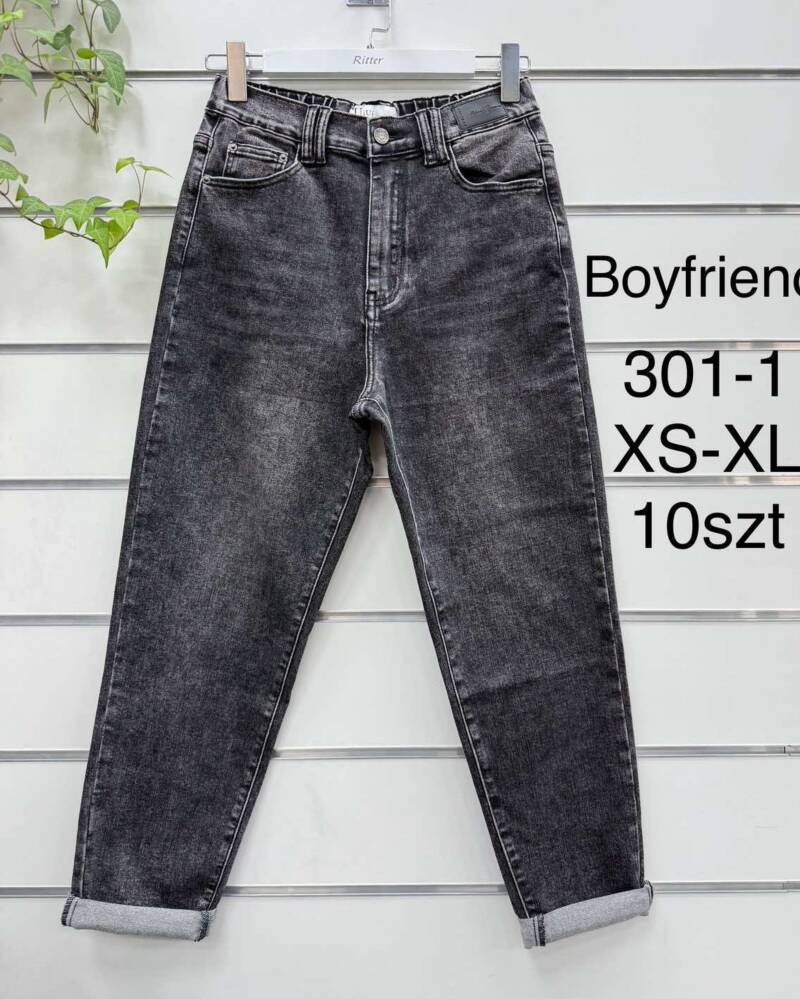 Spodnie damskie jeansy Roz XS-XL, 1 Kolor Paczka 10 szt